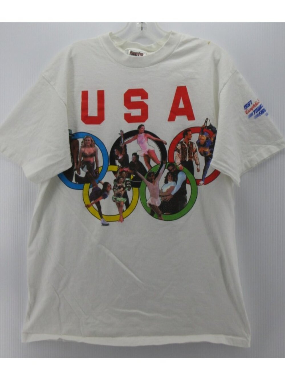VINTAGE USA Olympic Shirt Large 1997 Figure Skating Champions Cambells